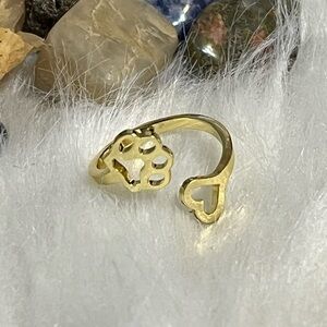 Puppy Love Dog Paw Heart Ring